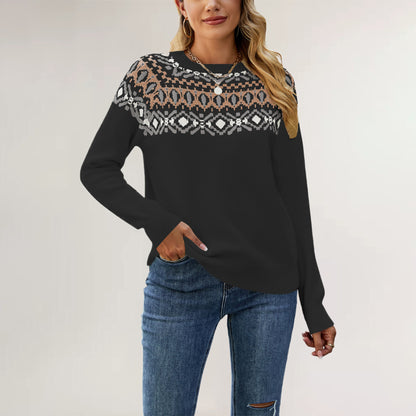 Damen Strickpullover mit trendy Muster Merchesia
