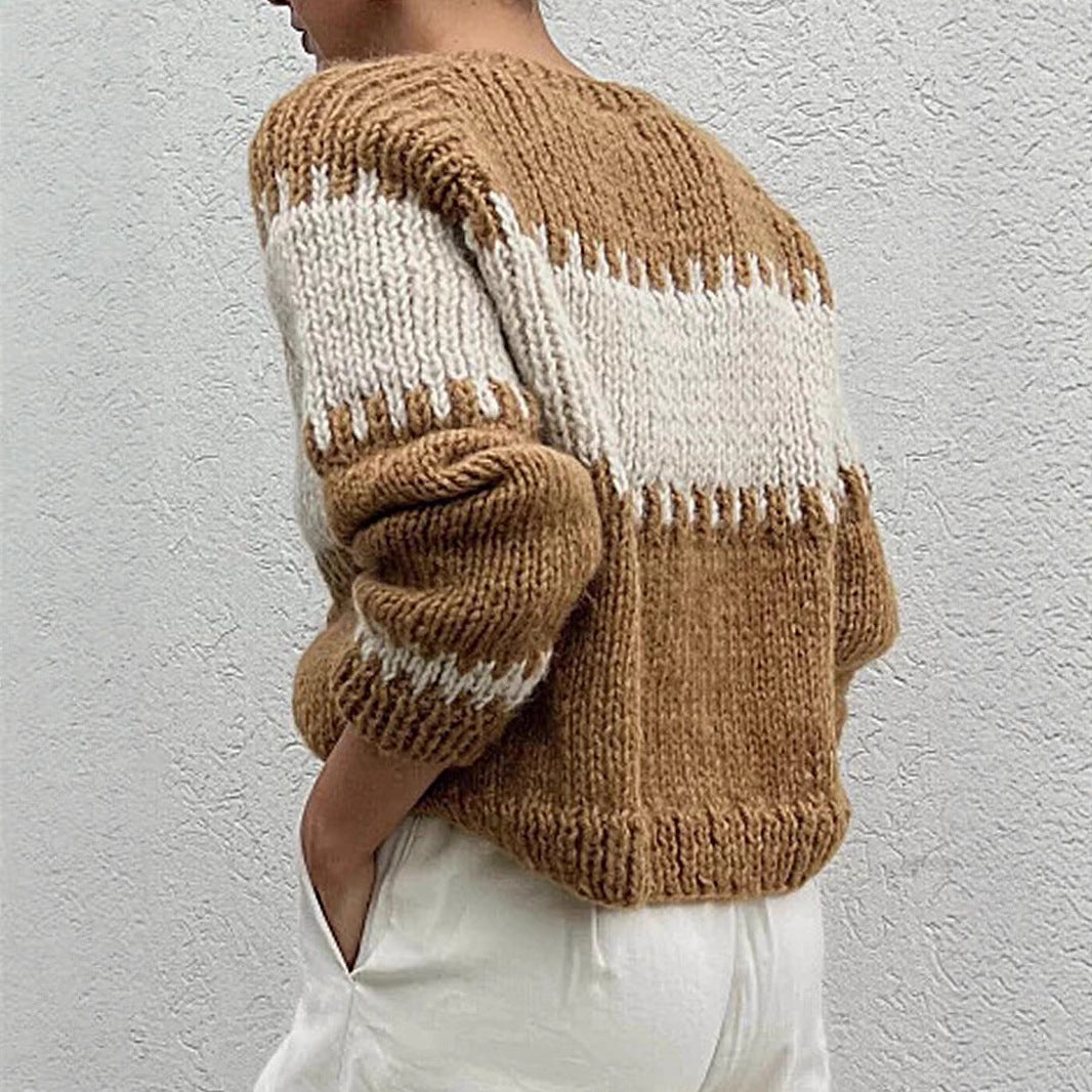 Damen gestrickter Oversized Pullover Merchesia