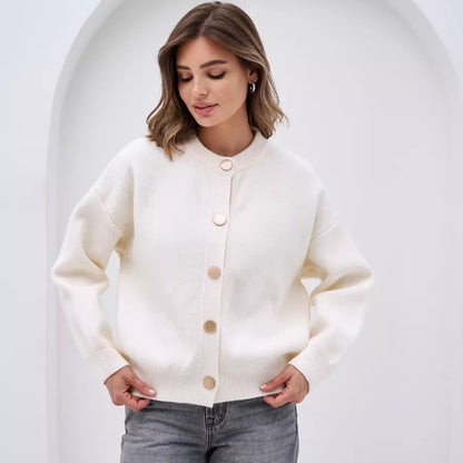 Damen Gemütlicher Strickcardigan mit Knopfdetails und lässigem Schnitt Merchesia