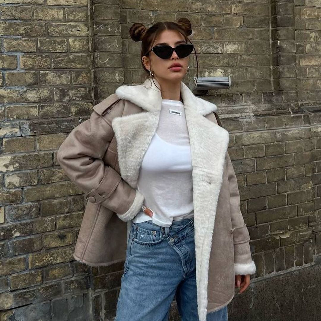 Damen modische Elegante Oversize-Mantel Merchesia