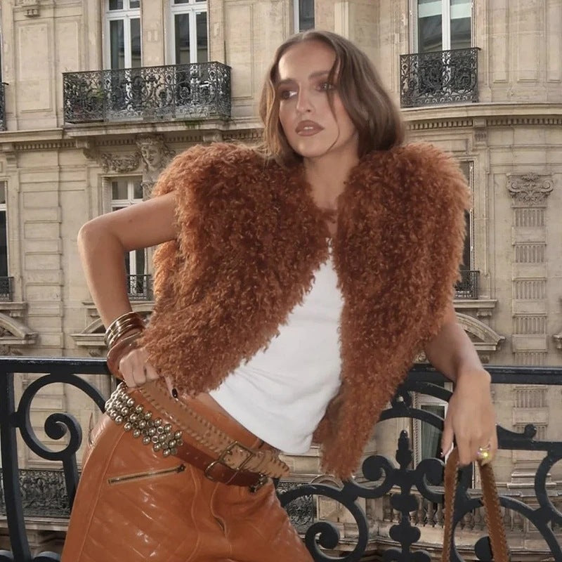 Damen Kuschelige Weste aus flauschigem Obermaterial Merchesia