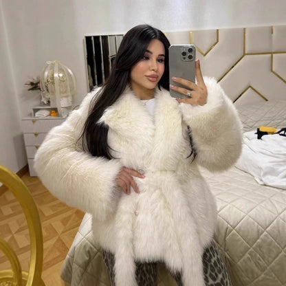 Damen Eleganter Trend-Faux-Fur-Bolero Merchesia