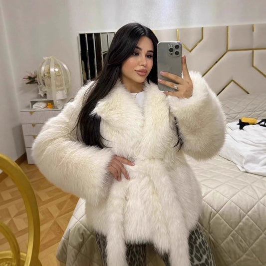 Damen Eleganter Trend-Faux-Fur-Bolero Merchesia