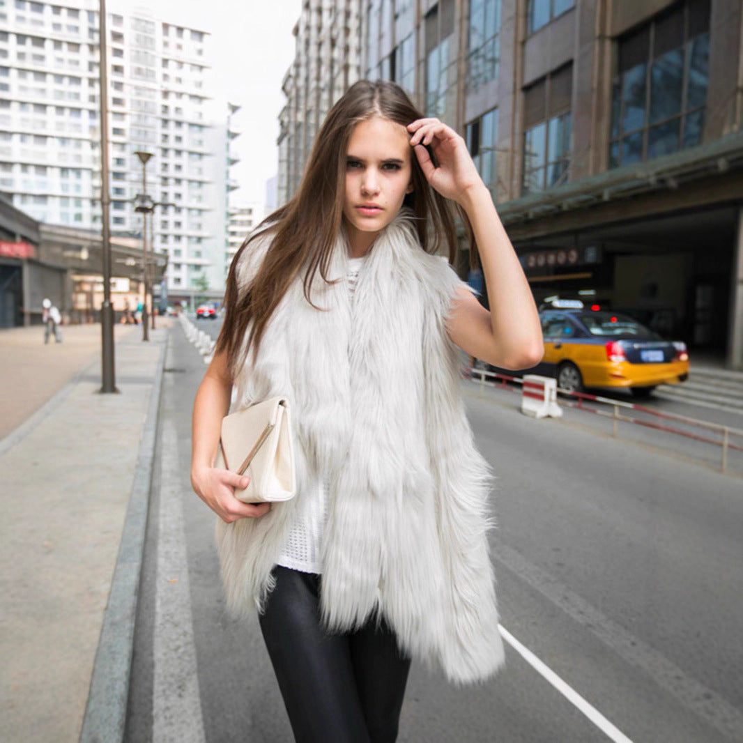 Damen Modischer Kunstpelz-Weste Merchesia