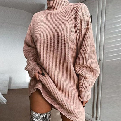 Damen Großer, Oversized Pullover mit Stehkragen Merchesia