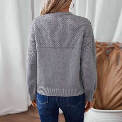 Damen modischer Strickpullover mit strukturiertem Design und lässigem Schnitt Merchesia