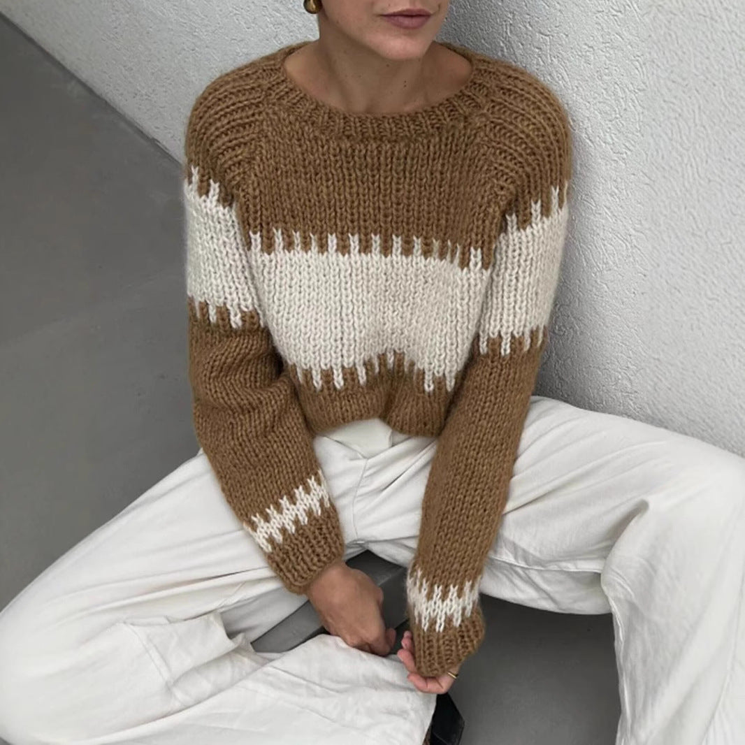 Damen gestrickter Oversized Pullover Merchesia