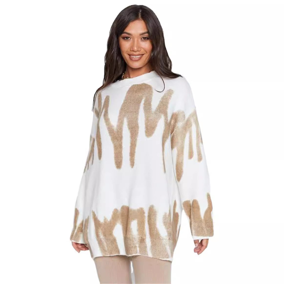 Damen Lässiger Pullover mit einzigartigem Farbverlauf und weitem Schnitt Merchesia