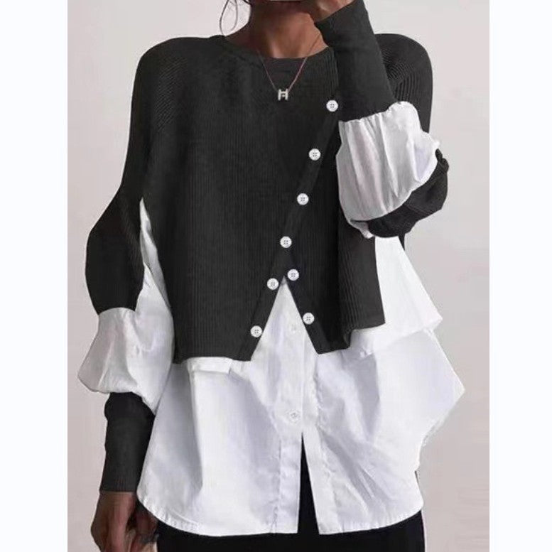 Damen Strickpullover mit integriertem Hemd Merchesia