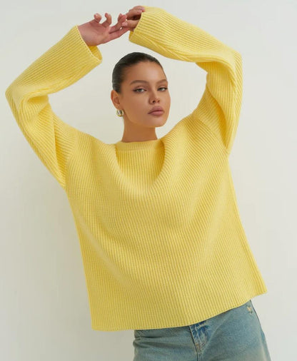 Damen Oversized Strickpullover mit strukturiertem Design und lässigem Schnitt Merchesia