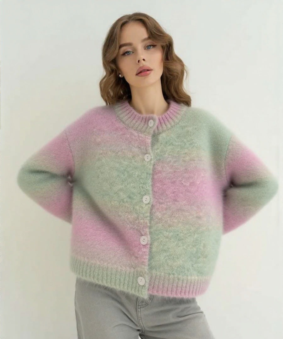 Damen Strickjacke mit knopfbarem Design und luxuriöser Maschenstruktur Merchesia