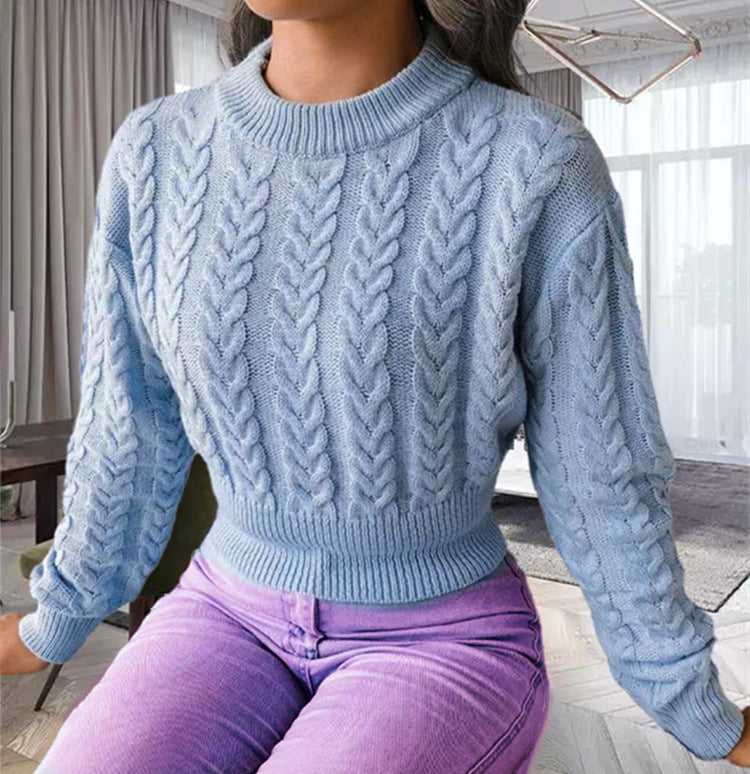 Damen Strickpullover mit Zopfmuster Merchesia