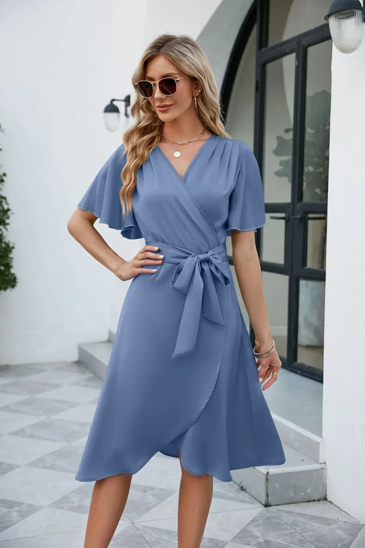 Merche | Bequeme Sommerkleider Aus Satin Mit Tailliertem Schnitt Für Frauen