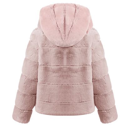 Damen weiche Fleecejacke mit Kapuze Merchesia