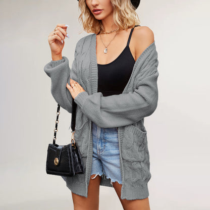 Damen Strickjacke mit Kabelmuster Merchesia