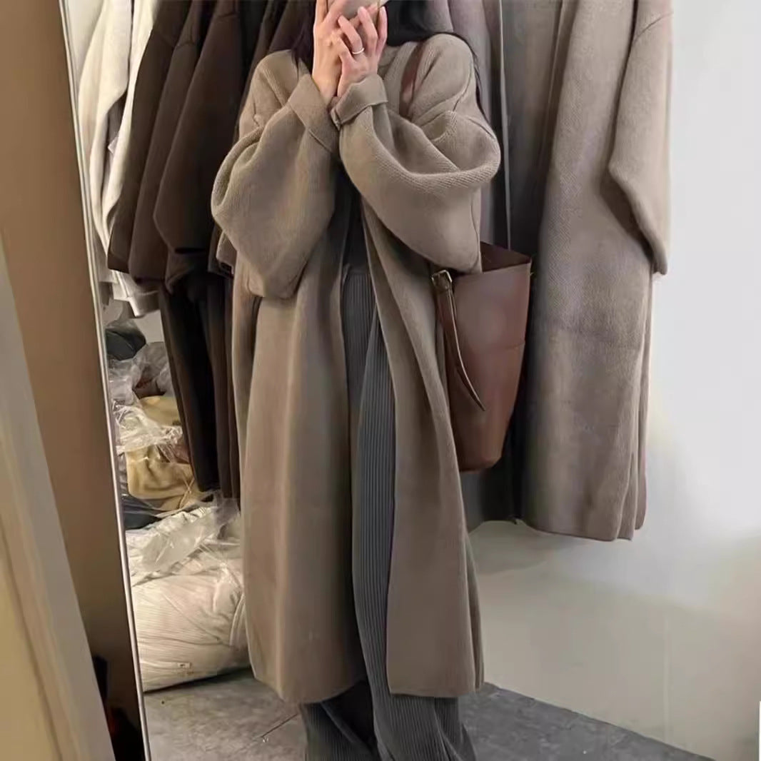 Damen Lässiger Strickpullover mit drapiertem Design und praktischer Taillierung Merchesia