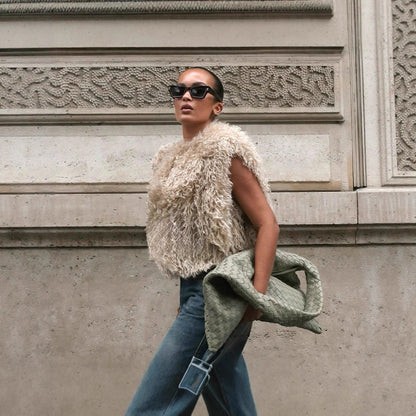 Damen Kuschelige Weste aus flauschigem Obermaterial Merchesia