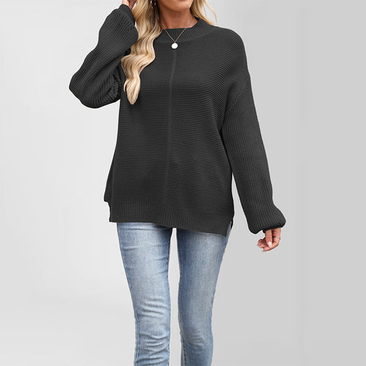 Damen Grobstrickpullover mit überschnittenen Schultern Merchesia