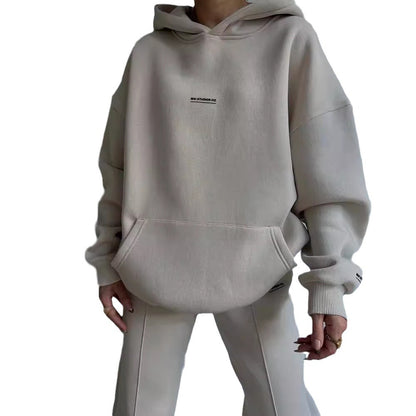 Damen lässiger oversized Kapuzenpullover mit praktischer Kängurutasche Merchesia