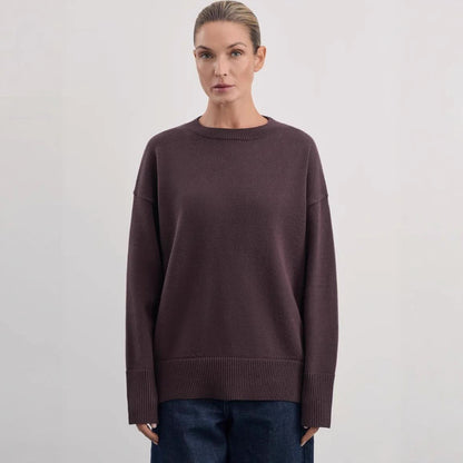 Damen weicher Strickpullover mit lässigem Schnitt und hochgeschlossenem Hals Merchesia