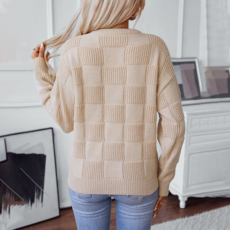 Damen gemusterter Strickpullover mit Panoramadesign und kuscheliger Haptik Merchesia