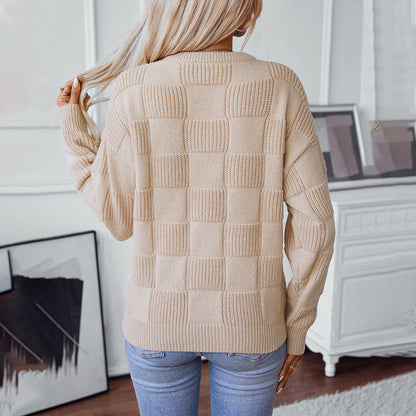 Damen gemusterter Strickpullover mit Panoramadesign und kuscheliger Haptik Merchesia