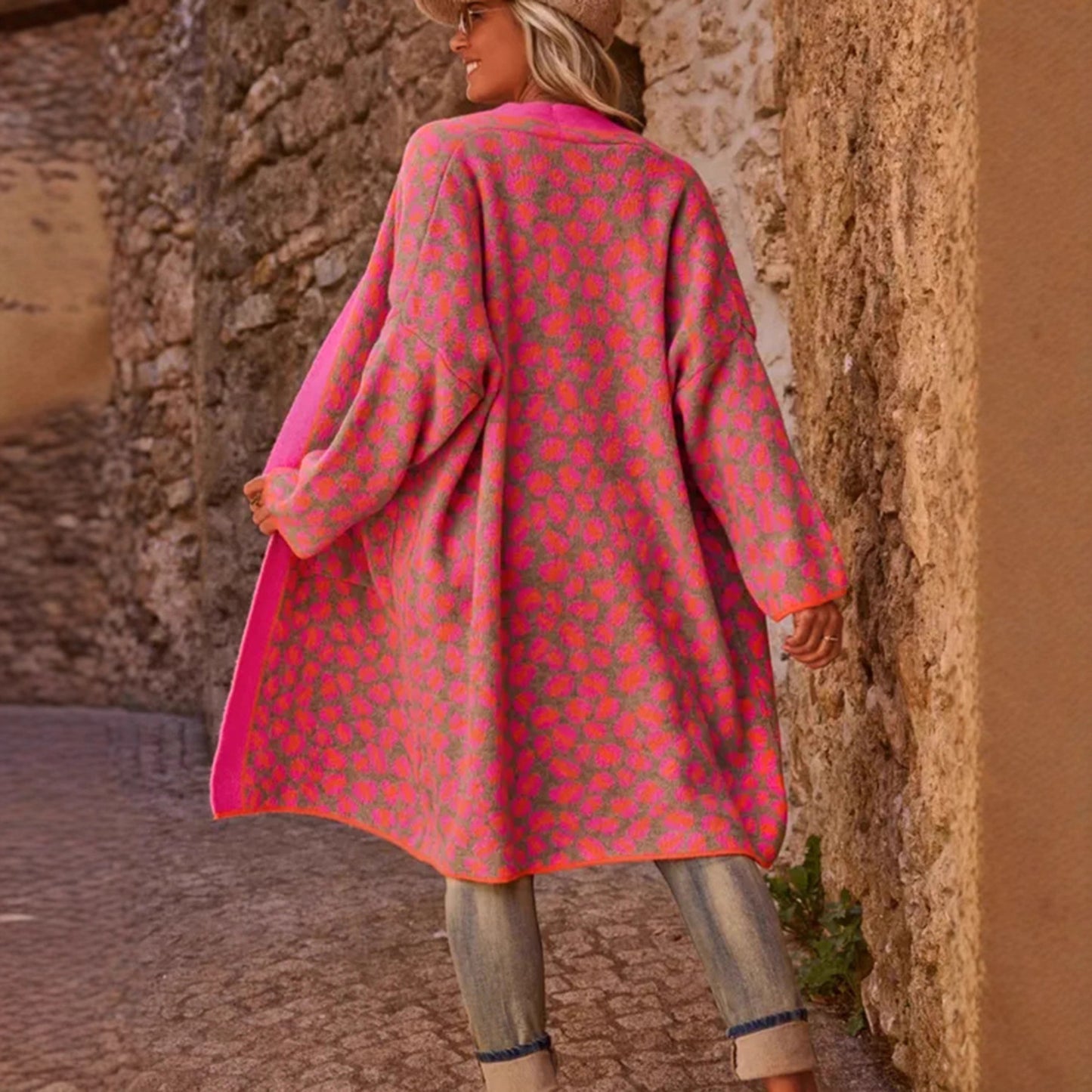 Damen modischer Cardigan mit auffälligem Muster Merchesia