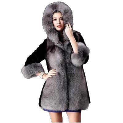 Damen Eleganter und warmer Kunstpelzparka mit Kapuze Merchesia