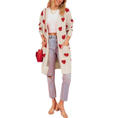 Damen Strickjacke mit Herzen Merchesia