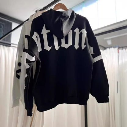 Damen Oversized Kapuzenpullover mit grafischem Print Merchesia