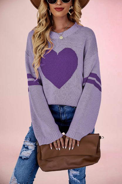 Damen Herz-Muster Pullover Merchesia