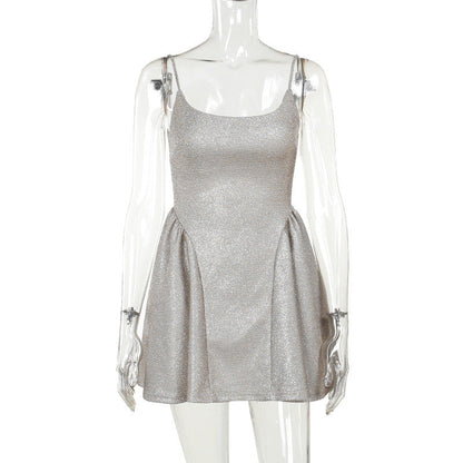 Graceful Frauen Mode solide Farbe Taille enges Kleid