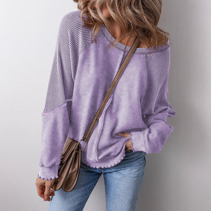 Damen lässiger Oversized-Pullover mit strukturiertem Material und weitem Schnitt Merchesia