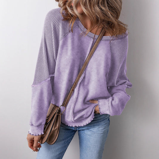 Damen lässiger Oversized-Pullover mit strukturiertem Material und weitem Schnitt Merchesia