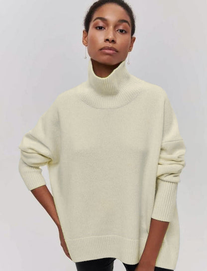 Damen Oversized Rollkragenpullover aus weichem Strick Merchesia