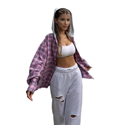 Damen Urbaner Oversized Shirtjacke mit Leopardenmuster Merchesia