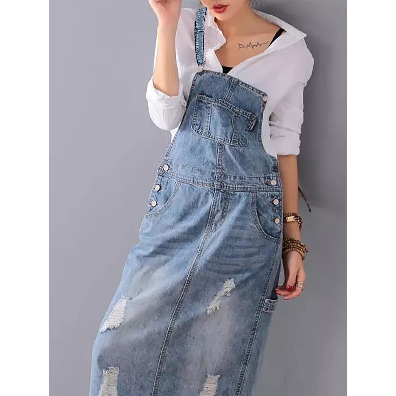 Damen-Jeansrock mit Trägern