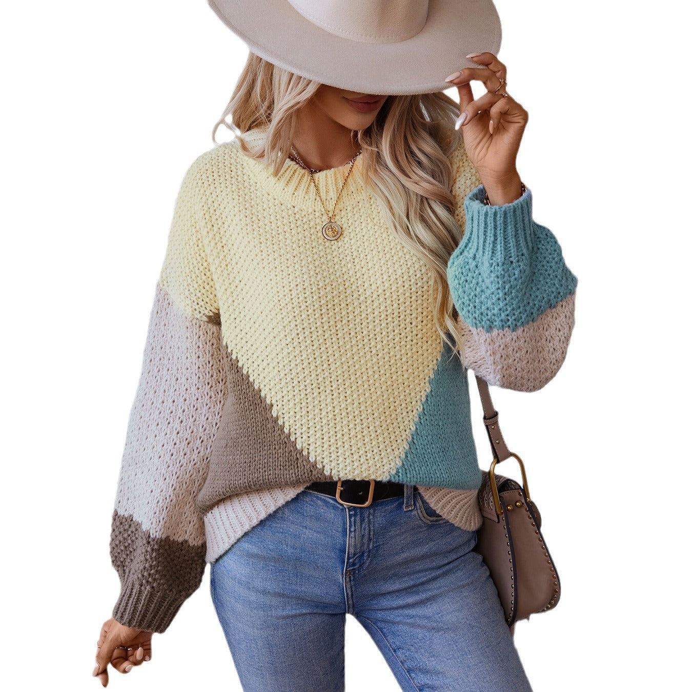 Damen gestrickter Pullover Merchesia