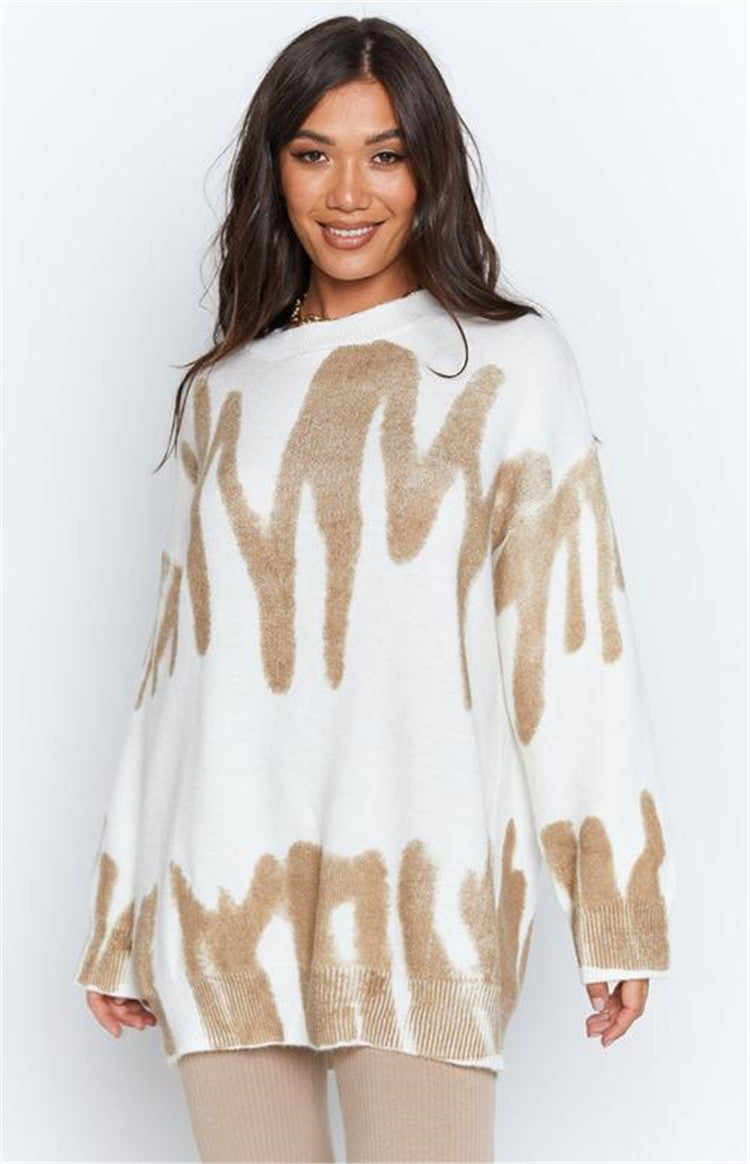 Damen Lässiger Pullover mit einzigartigem Farbverlauf und weitem Schnitt Merchesia