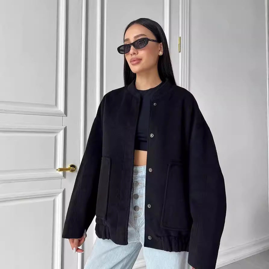 Damen Fleecejacke mit lässigem Schnitt und praktischen Taschen Merchesia