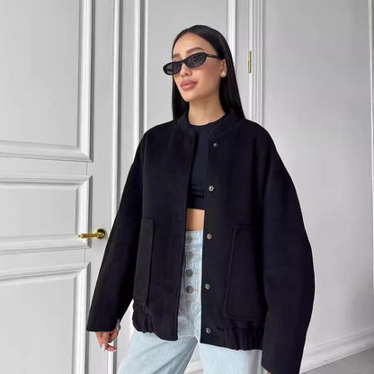 Damen Fleecejacke mit lässigem Schnitt und praktischen Taschen Merchesia