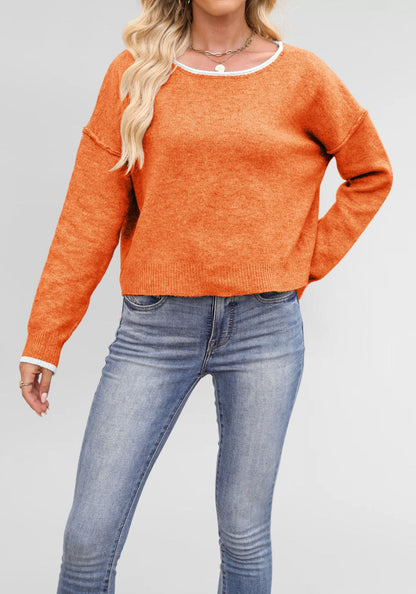 Damen lässiger Pullover mit weitem Schnitt und sanften Texturen Merchesia