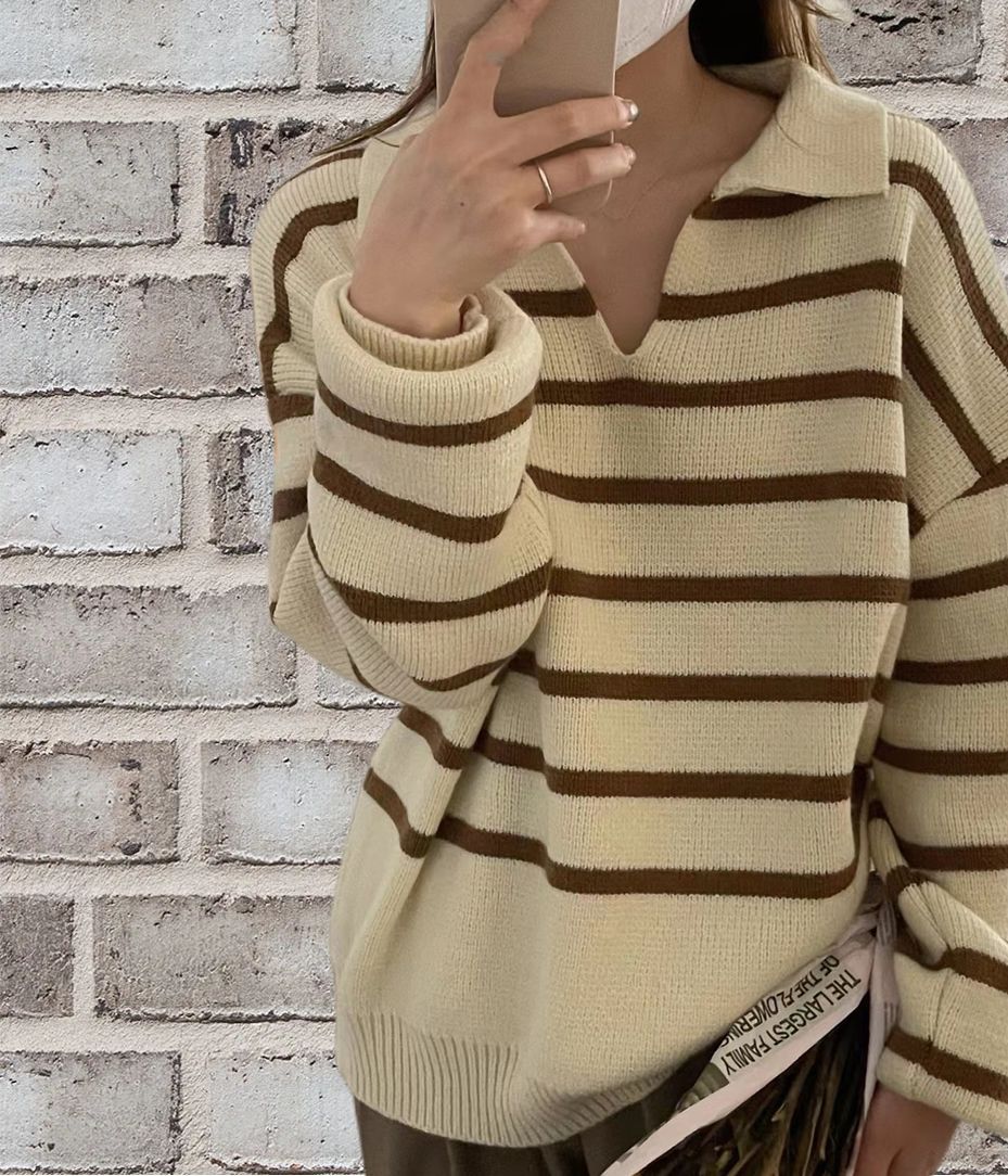 Damen gestreifter Pullover Merchesia