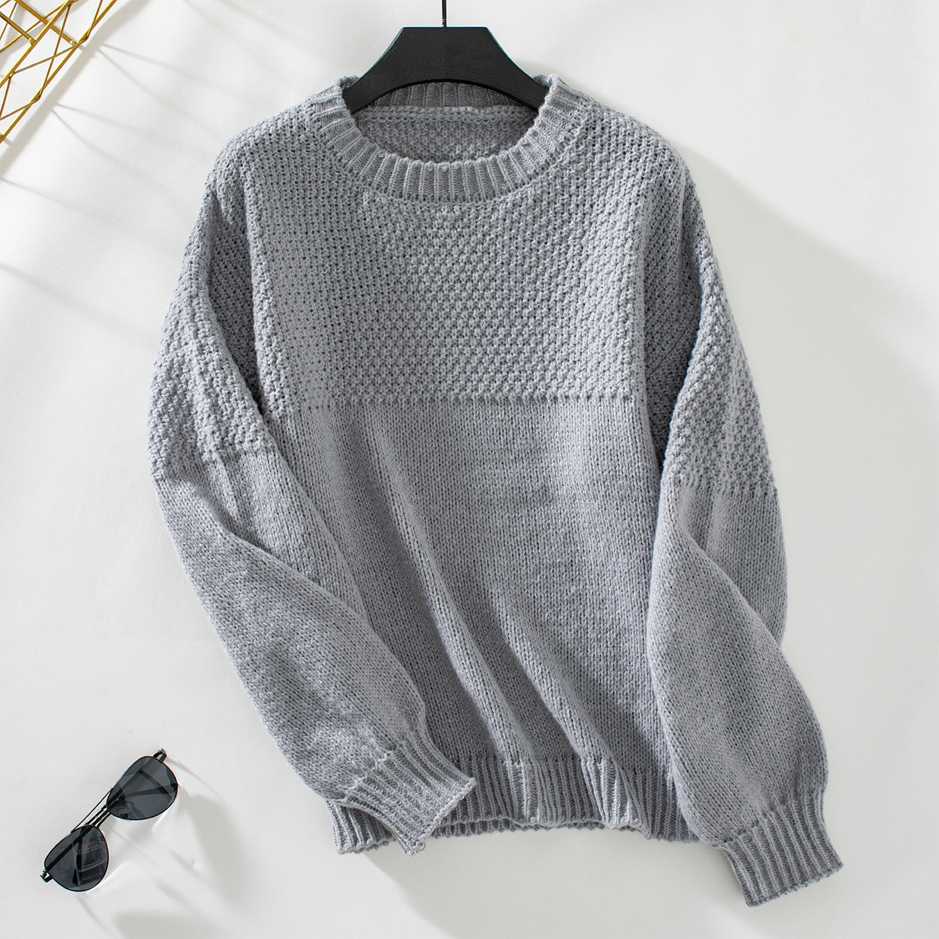 Damen modischer Strickpullover mit strukturiertem Design und lässigem Schnitt Merchesia