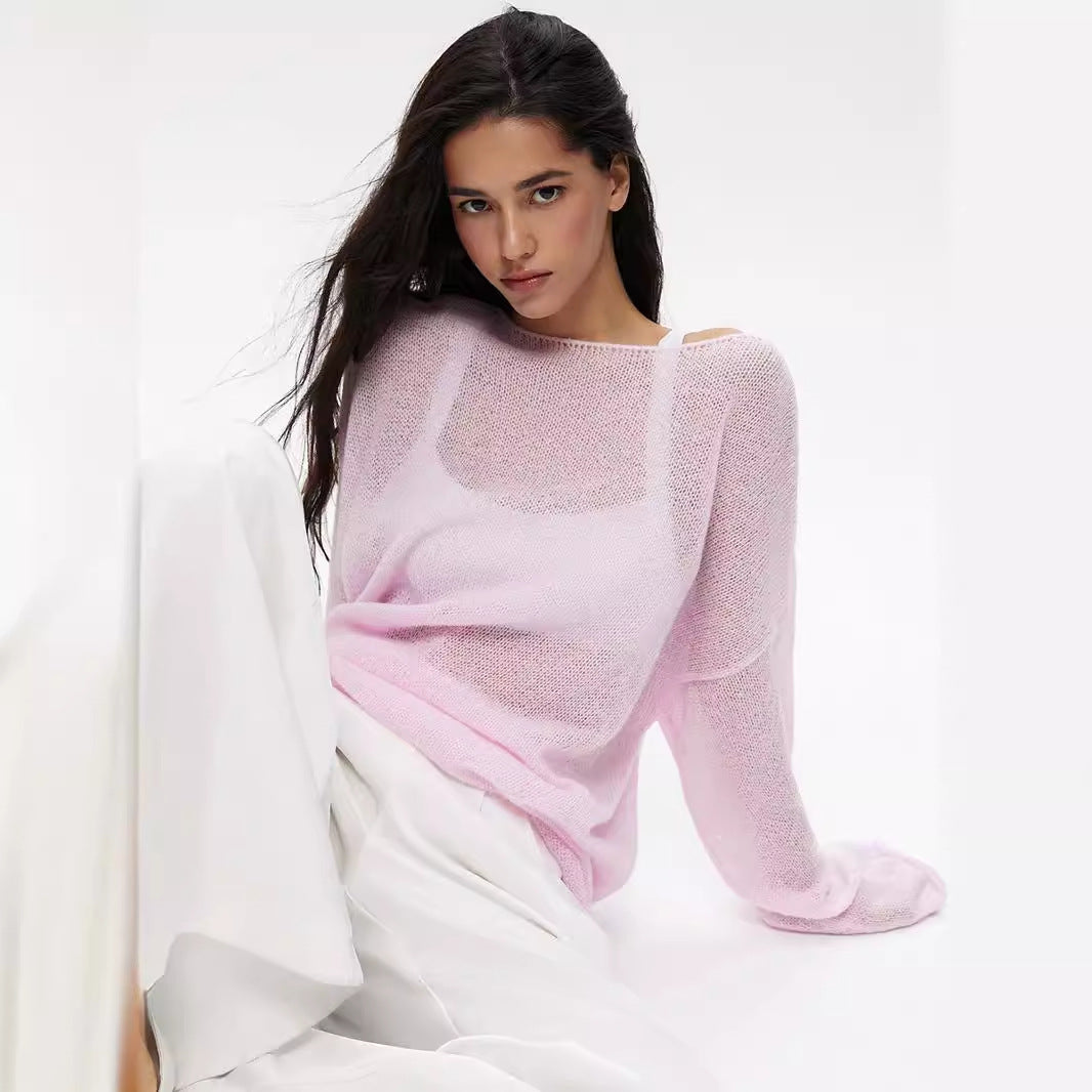 Damen Luftiger Strickpullover mit weitem Schnitt und lässigem Look Merchesia