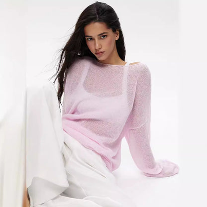 Damen Luftiger Strickpullover mit weitem Schnitt und lässigem Look Merchesia