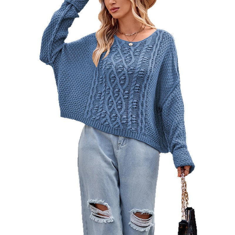Damen Grobstrickpullover mit besonderen Details Merchesia