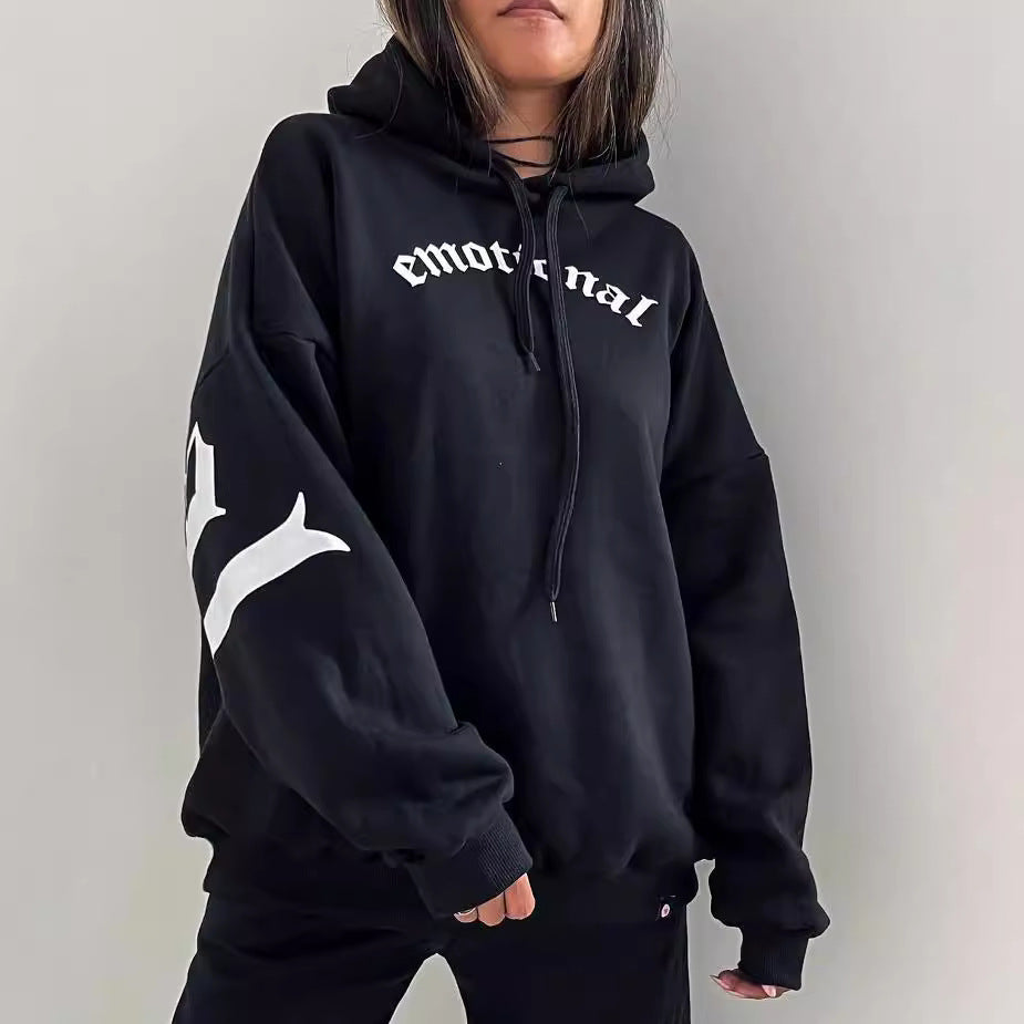 Damen Oversized Kapuzenpullover mit grafischem Print Merchesia