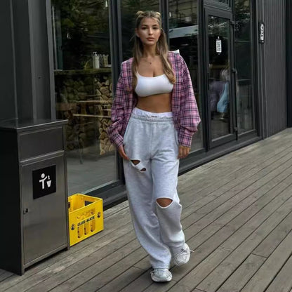 Damen Urbaner Oversized Shirtjacke mit Leopardenmuster Merchesia