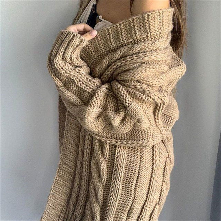 Damen Großer Oversized Strickpullover Merchesia